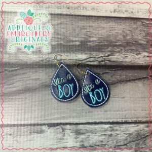 2582 It's A Boy Earrings In-The-Hoop Design
