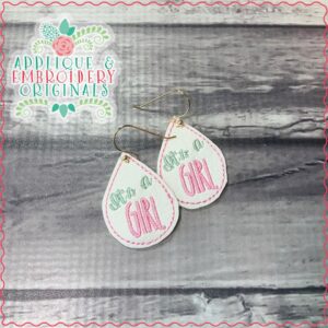 2583 It's A Girl Earrings In-The-Hoop Design