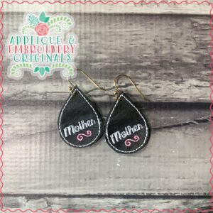 2587 Mother Script Earrings In-The-Hoop Design