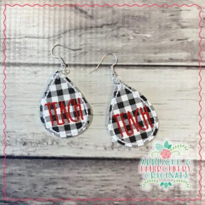 2593 Teach Earrings In-The-Hoop Design