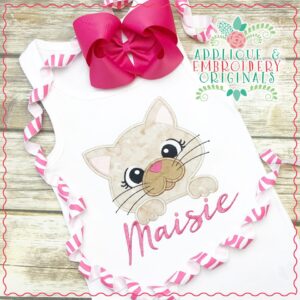 2599 Kitty Peeker Girl Applique Design