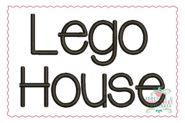 261 Lego House Embroidery Font