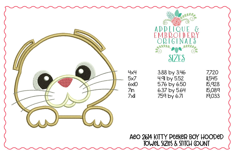 AEO 2614 Kitty Peeker Boy Hooded Towel 1