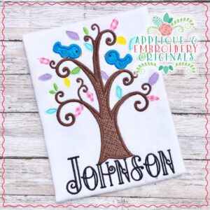 2618 Bluebirds in Tree Applique Design