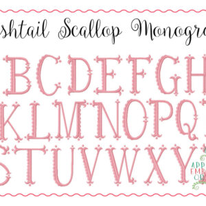 262 Fishtail Scallop Monogram Embroidery Font
