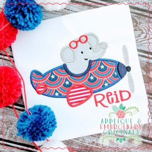 2623 Elephant Pilot Applique Design