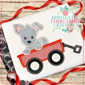 2630 Puppy in Wagon Applique Design