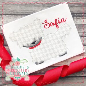 2631 Shaggy Frayed Dog Applique Design