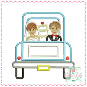 2634 Bride & Groom Truck Applique Design