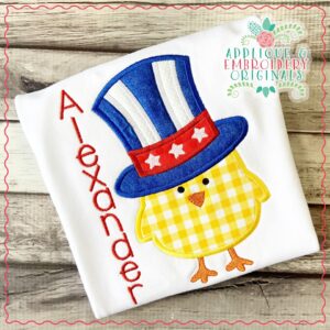 2655 4th of July Chick Applique Design
