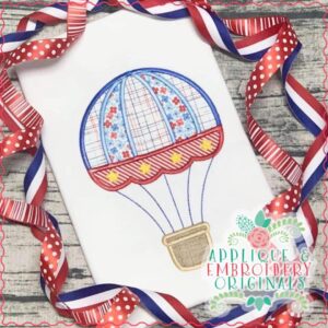 2656 4th of July Hot Air Balloon Applique Design