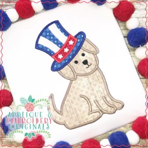 2660 Puppy with Patriotic Hat Applique Design