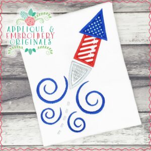 2664 Rocket with Swirls Applique Design