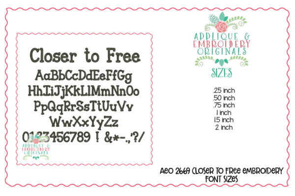 2669 Closer to Free Embroidery Font - Image 3