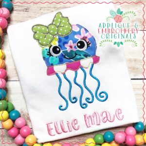 2682 Jellyfish Girl Simple Stitch Applique Design