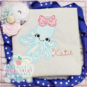 2684 Octopus Girl Simple Stitch Applique Design