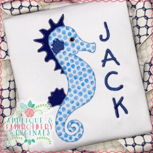 2685 Seahorse Boy Simple Stitch Applique Design
