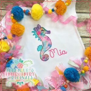 2686 Seahorse Girl Simple Stitch Applique Design