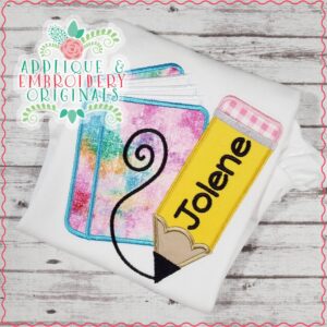 2690 Book wit Pencil All-In-One Applique Design