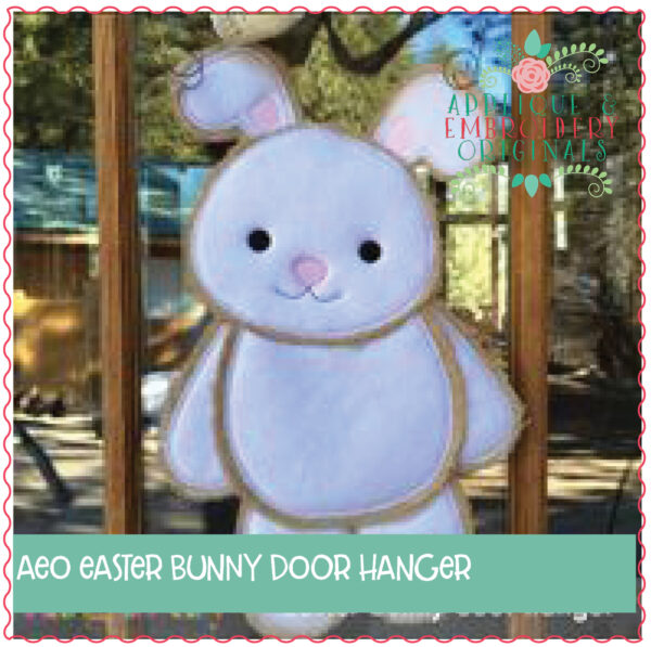 271 Easter Bunny Door Hanger In-The-Hoop Applique Design - Image 2