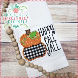 2714 Happy Fall Y'all Pumpkin Applique Design