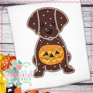 2715 Puppy Boy with Treat Bag Applique Design