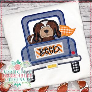 2838 Truck Mascot Hound Dog Applique Design