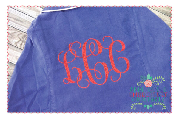 274 Chevron Vine Script Monogram Embroidery Font