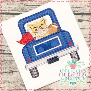 2840 Truck Mascot Wildcat Applique Design