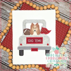 2841 Truck Mascot Collie Applique Design
