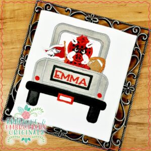 2843 Truck Mascot Razorback Applique Design