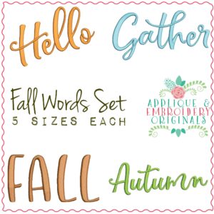 2772 Fall Words Embroidery Design