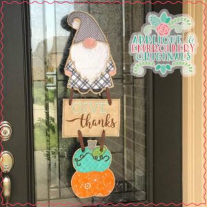 2803 Pumpkin Double & Plaque Interchangeable for Gnome In-The-Hoop Design