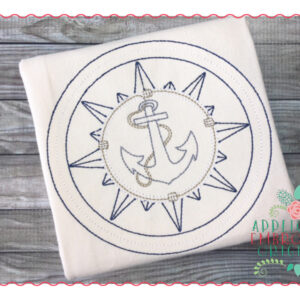 281 Vintage Compass Rose Anchor Vintage Embroidery Design