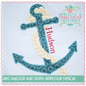 282 Anchor and Rope Ric Rack Applique Design