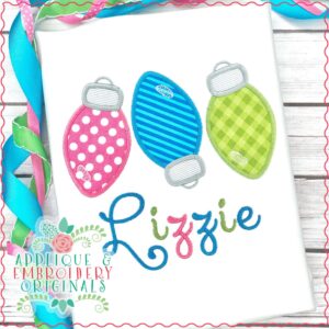 2824 Christmas Light Trio Applique Design