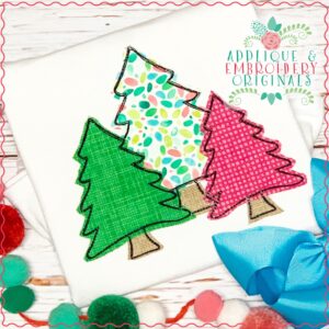 2825 Christmas Tree Trio Triple Stitch Applique Design