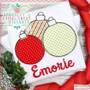 2831 Ornament Trio Triple Stitch Applique Design
