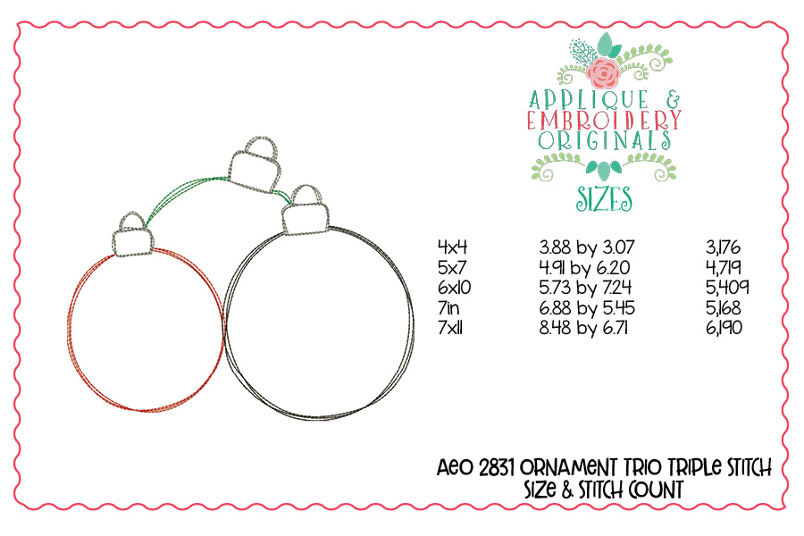 AEO 2831 Ornament Trio Triple Stitch