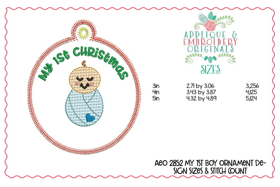 AEO 2852 My 1st Christmas Boy Ornment