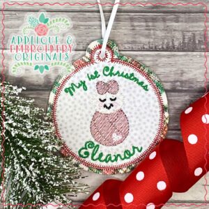 2853 My 1st Christmas Girl Ornament In-The-Hoop Designs