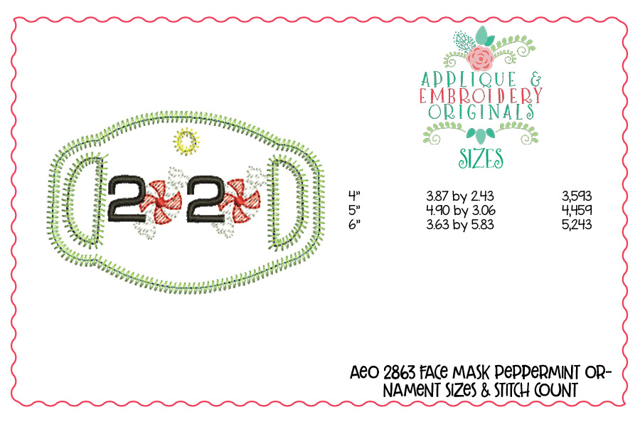 AEO 2863 Face Mask Peppermint Ornament 1