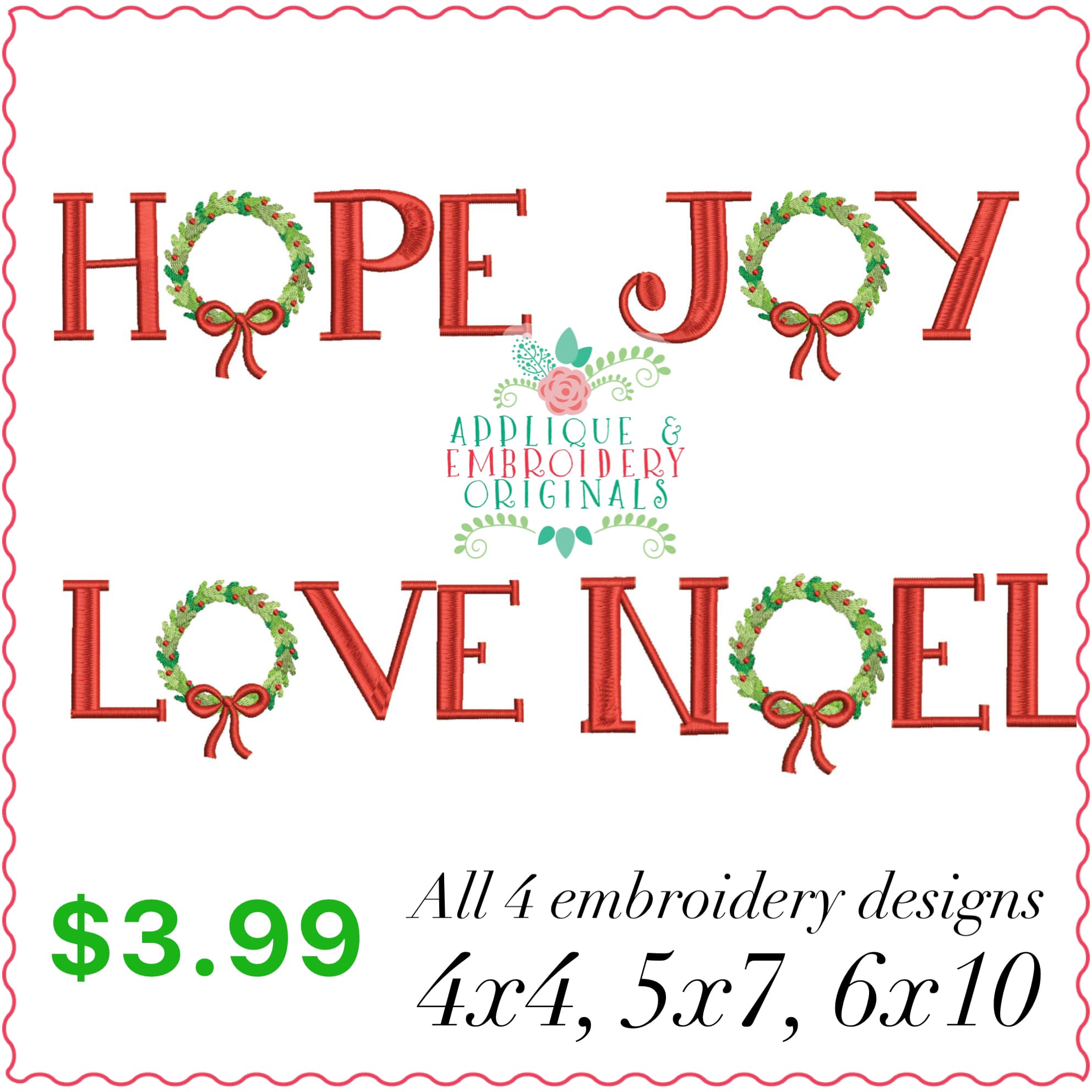 AEO 2872 Hope Joy Love Noel Wreath Image