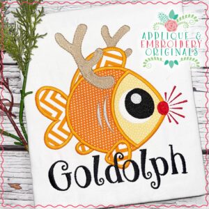 2875 Goldfish Reindeer Applique Design
