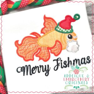 2876 Goldfish Santa Applique Design