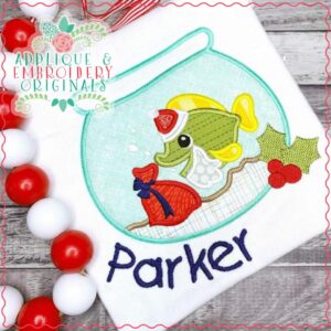 2878 Santa Fish in Bowl Applique Design