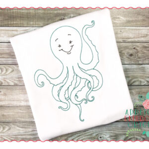 289 Vintage Octopus Bean Stitch Embroidery Design