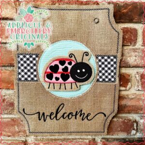 2902 Ladybug with Hearts Welcome Interchangeable Tab Design