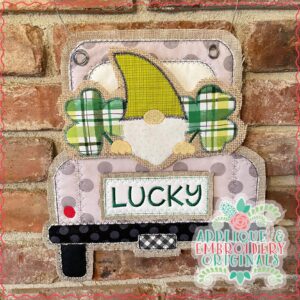 2923 Gnome with Shamrocks Tab Interchangeable Design for Truck