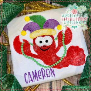 2939 Mardi Gras Crawfish Applique Design